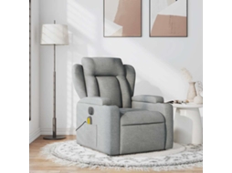 Vidaxl Poltrona De Massagens Reclinável Tecido Cinzento-claro