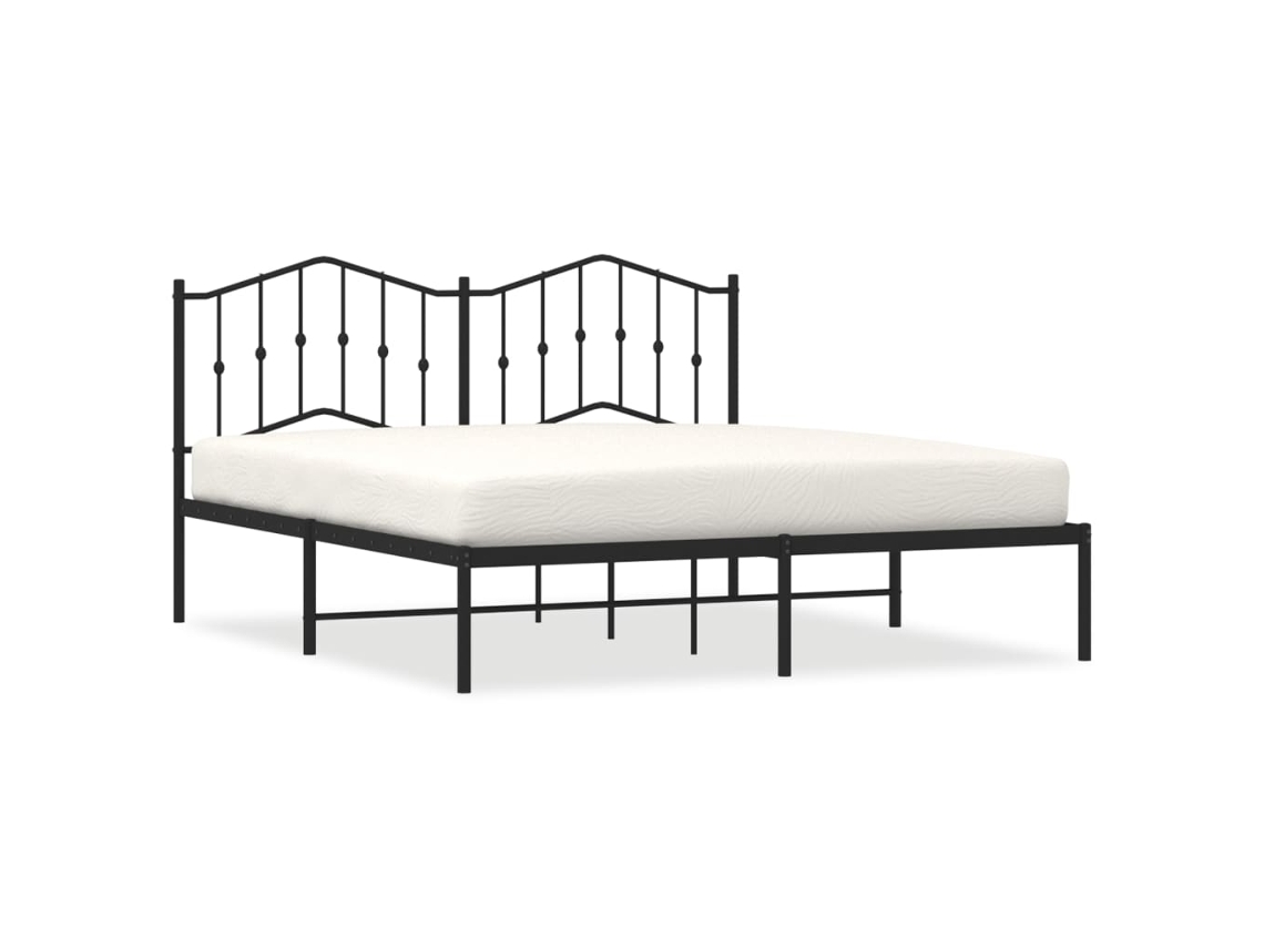 Bed Frame, Bed Frames Vidaxl Preto Aço (180 X 200 Cm)