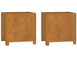 Planter, Planters Vidaxl Marrom Aço (40 X 40 X 40 Cm)