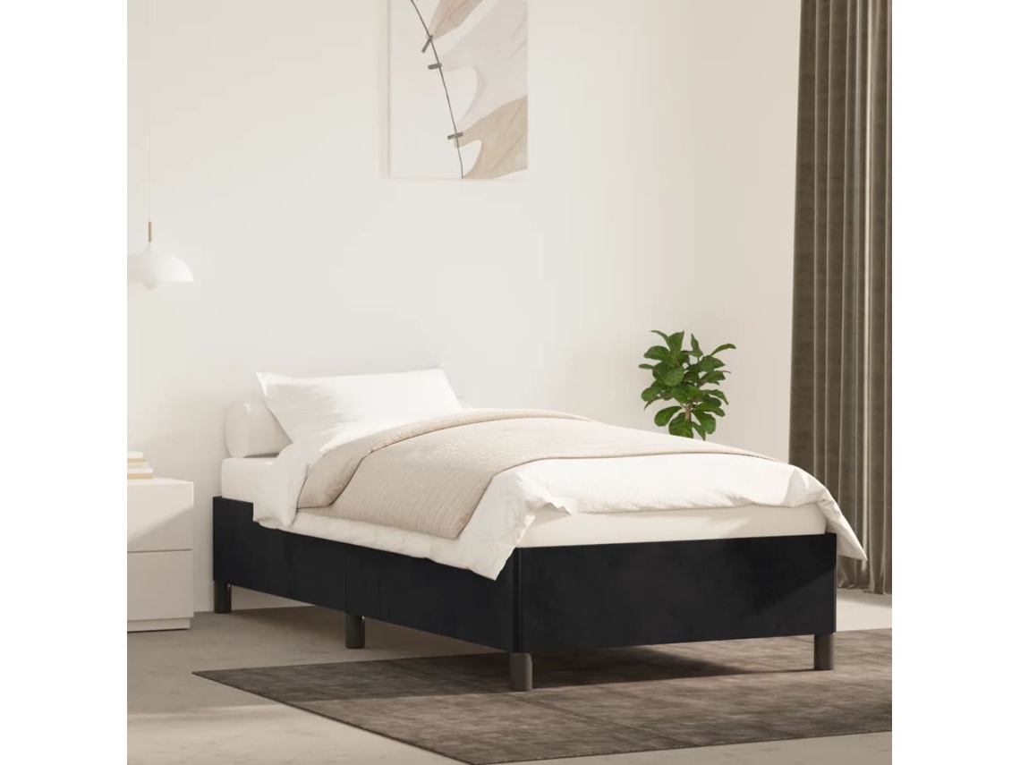 Vidaxl Estrutura De Cama 80x200 Cm Veludo Preto