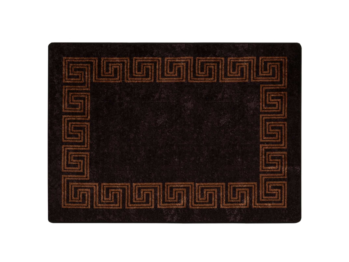 Conjunto 1 Tapete Runner Vidaxl Preto Poliéster (100 X 150 Cm)