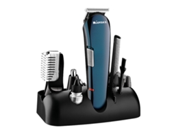 Kit de barbeador elétrico multifuncional recarregável 5 em 1 com aparador de pelos do nariz e orelha e máquina de cortar cabelo.