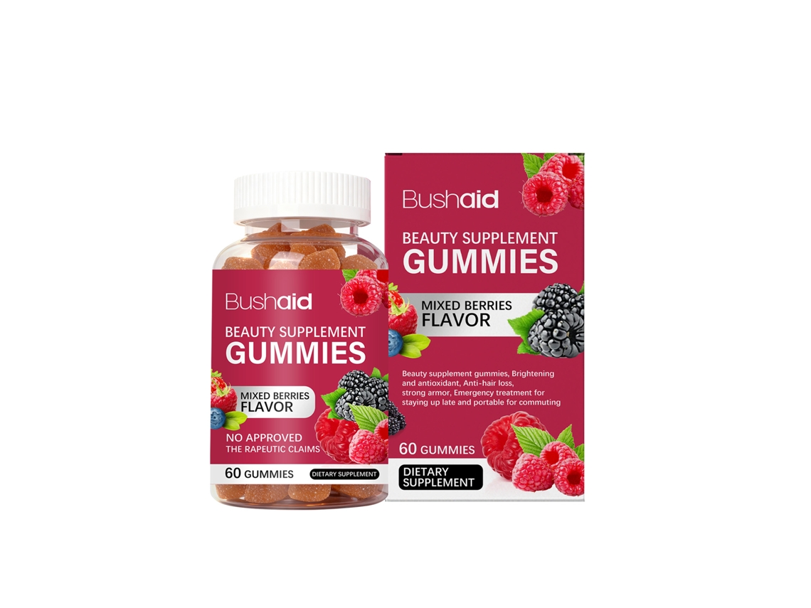 Gomas de Cuidado Estético LAXISCREED com Sabor Fruta Bushaid para Regenerar a Pele
