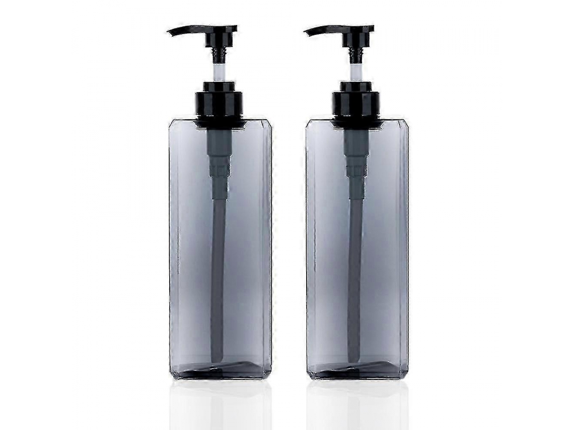 Pacote com 2 Frascos de 1000 Ml Bomba Dosadora, Dispensador Quadrado Recarregável, Frasco Vazio com Bomba Dosadora Compatível BRILVIBERA (cinza Frio)