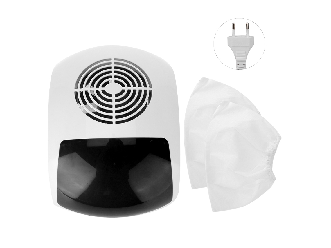 Aspirador de pó para unhas com ventilador único de 45 W, ferramenta para manicure, preto.