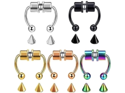 5 Aros de Nariz Falsos de Aço Inoxidável, Pendientes de Herradura, Mujer y Hombre S/MARCA