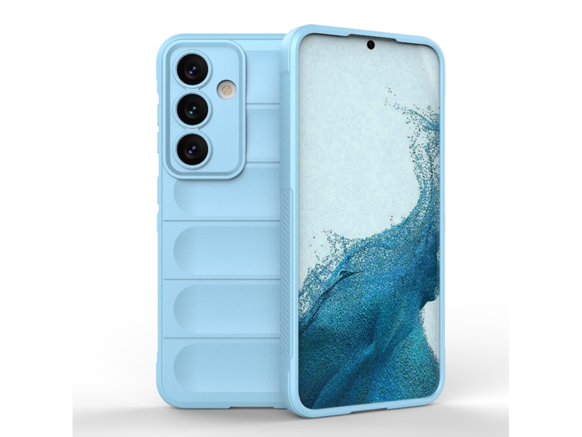 Capa Halinuia Para Samsung Galaxy S24 5g Magic Shield Tpu Flanela Azul Claro (proteção Integral, Interior Em Flanela)