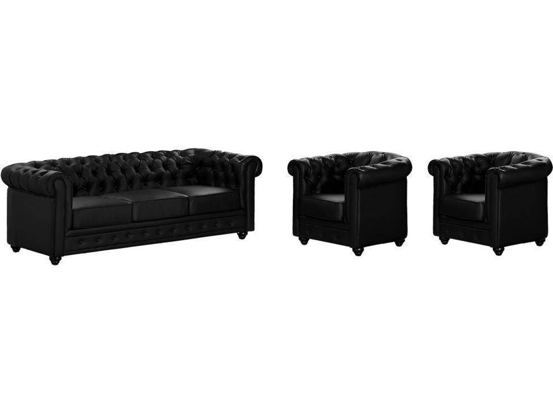 Conjunto Sofá E Poltrona Chesterfield