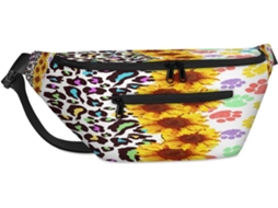 Bolsa Transversal TROPICALLIFE com Estampa de Leopardo e Girassol (38x25x19cm)