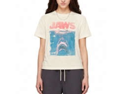 Rockinstone Jaws Movie Fade Solid Natural Adult T-shirt Size:m