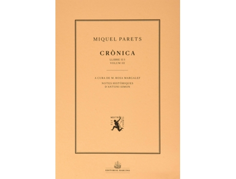Livro Crònica. Volum Iii de Miquel Parets (Catalão)