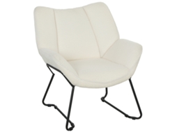 Cadeira de Destaque Moderna,Estofada em Pelúcia Sherpa,Encosto Largo,Branco BTFORUS