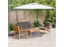 Vidaxl Conjunto De Sofá De Jardim 4 Unid. 4-número De Lugares Castanho