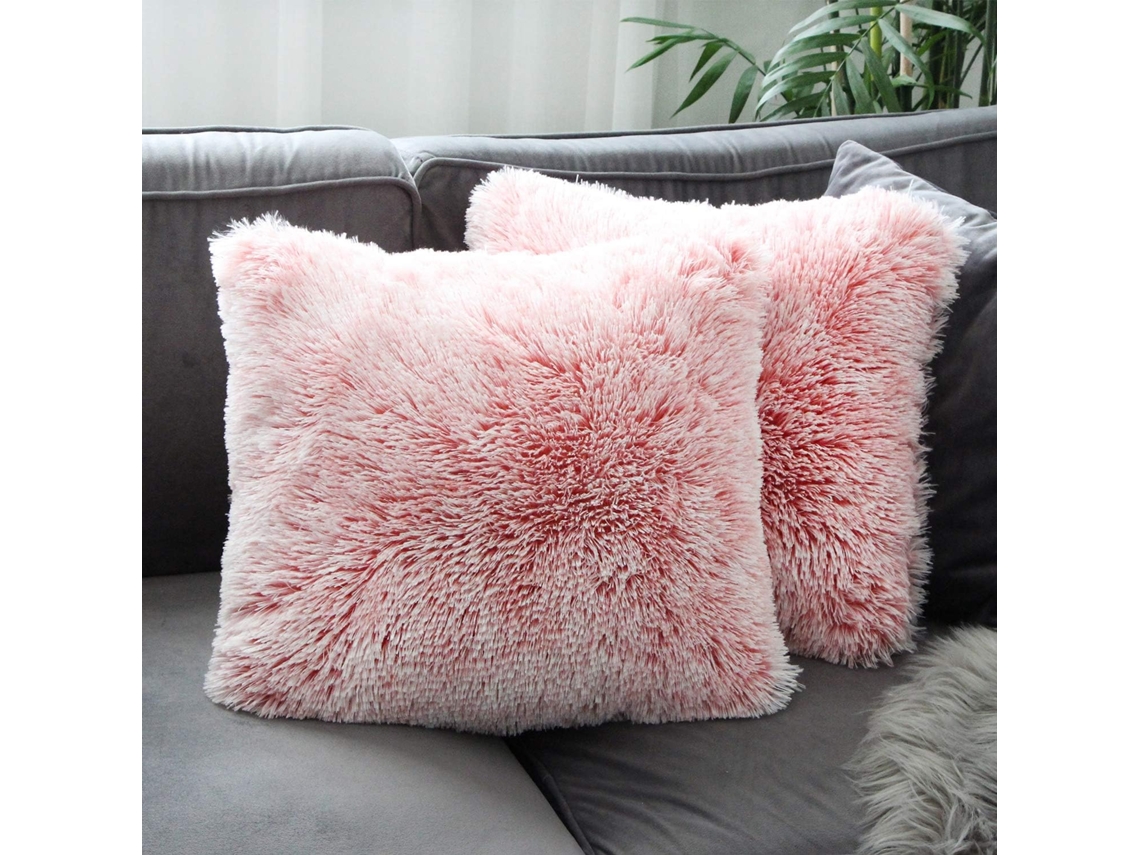 Capa De Almofada De Pele Artificial Supermacia Para Sofá/cama, 2 Peças, Série De Luxo Para Decoração De Casa, Preto E Rosa