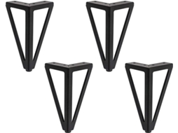 Conjunto De 4 Pernas De Móveis Em Preto Para Mesa, Armário E Sofá - Diy