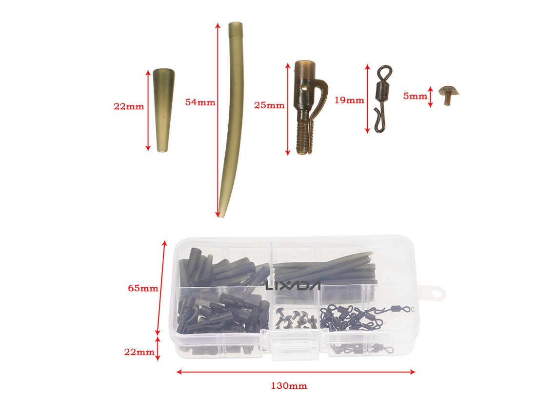 100 Clips de Chumbo para Pesca de Carpa Lixada