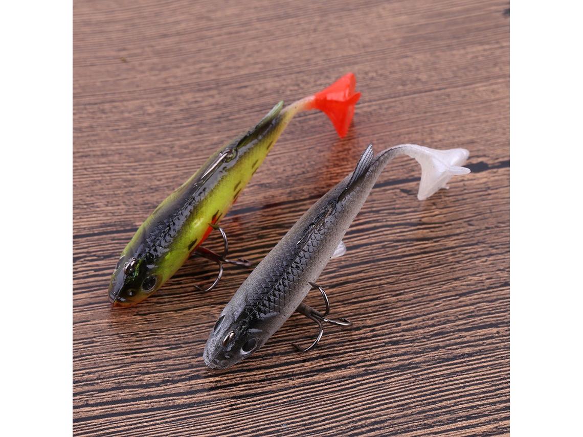 Bionic Fake Bait (bionic Fish Luring, Multi-hook Design) Lead-packaged Back Single Hook Abdomen Three Anchor Hooks Double Hooks 8cm Black And White
