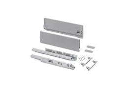 Gaveta Exterior Emuca Vertex Com Regulação 3d De Altura 178mm, 40kg, Profundidade 400mm, Aço, Alumínio Pintado