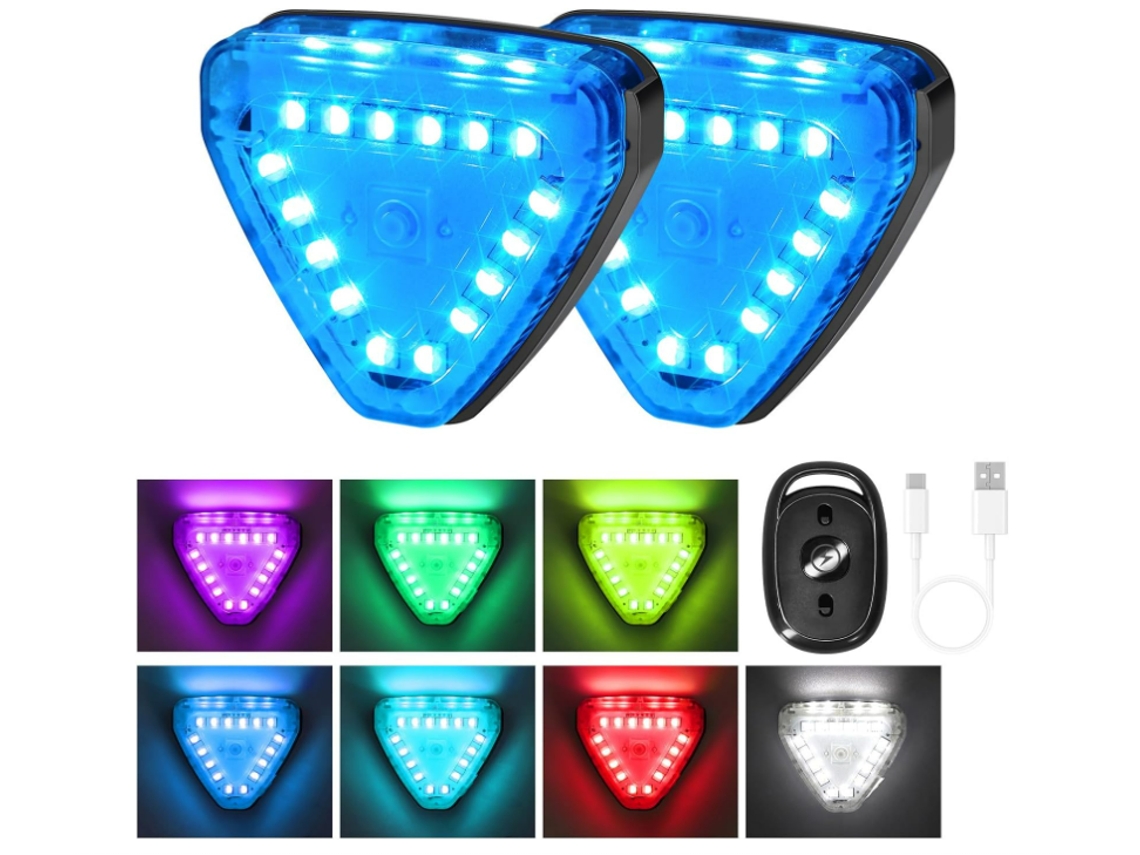 Luz Estroboscópica Led Com Controle Remoto, Alto Brilho, 7 Cores, Luzes Piscantes De Advertência, Mini Drone Magnético, Luzes Anticolisão Pa
