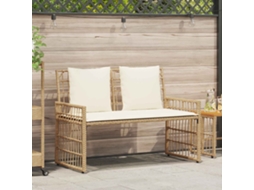 Vidaxl Banco De Exterior 2 -seater 116 X 55 X 82 Cm Natural E Creme