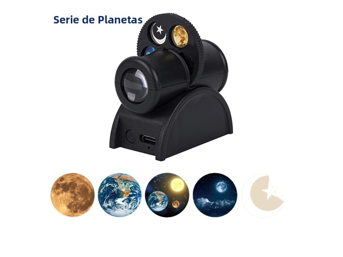 Projetor de Lua Usb com Luz Noturna e Lâmpada Led Substituível para Projetor de Planetas MDUG (série Planeta)