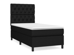 Cama com Molas/colchão 80x200 Cm Tecido Preto MAISON EXCLUSIVE