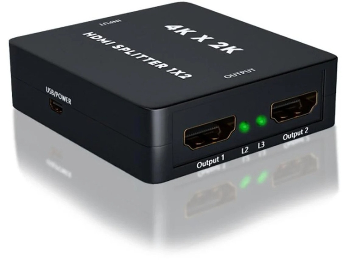 Divisor 4k Hdmi 1x2 Divisor Hdmi 1 Entrada 2 Saídas Amplificador Distribuidor De 2 Vias Hdmi Ver 1.4 Suporte 3d Hdcp Preto Bestvite