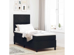 Vidaxl Cama Box Com Cabeceira Preto 80 X 200 Cm Tecido