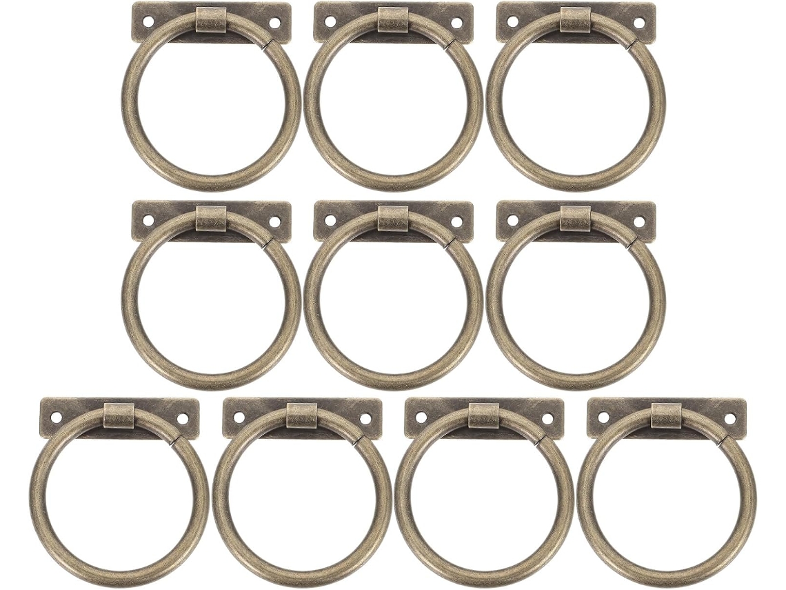 Conjunto De 10 Puxadores Em Formato Argola – Estilo Antigo Para Armários, Gavetas E Gabinetes – Puxadores Decorativos