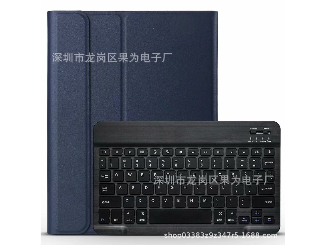 Capa Com Teclado Bluetooth, Compatível Com Ipad 9.7 Air1/air2/pro/5/6, Silicone, Azul