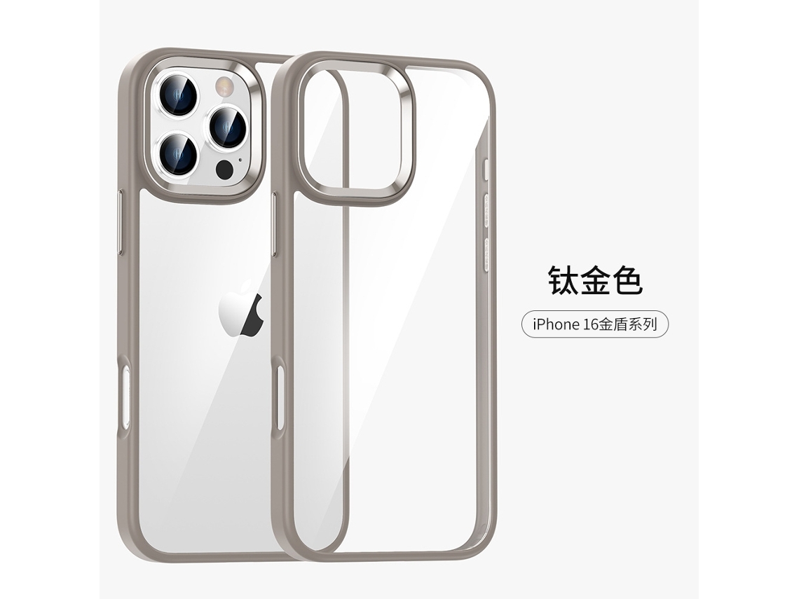 Capa Para Iphone 17 Pro Em Titânio Fosco Transparente Com Cobertura Total.