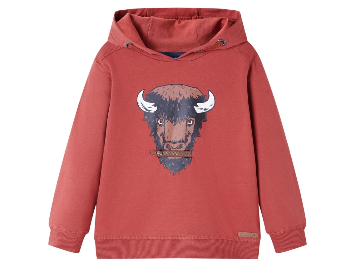 Sweatshirt Infantil Com Capuz Vermelho-queimado 104