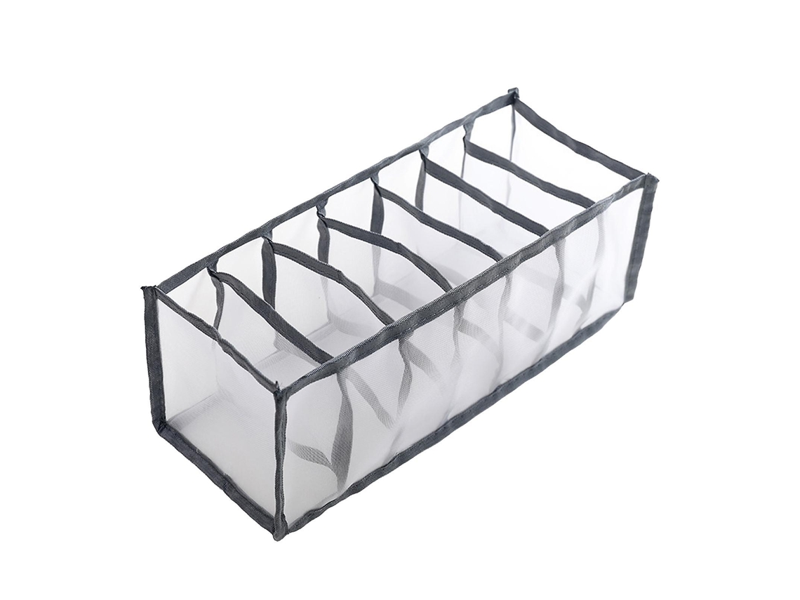 Organizador De Roupa Íntima Dobrável, Caixa De Armazenamento Para Calcinhas E Sutiãs, Cinza, 7 Compartimentos Olysi Shop