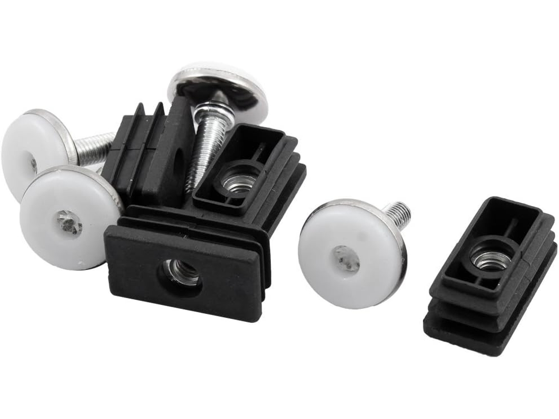 Ruilogod Conjunto De 4 Tubos Plástico Ajustáveis Antirriscos, 20x 40mm, Pretos
