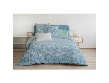 Conjunto de capa de edredom HOME LINGE PASSION 240 x 260 cm Azul 3 Peças