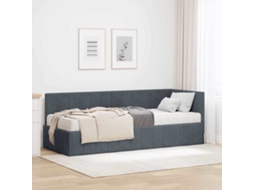 Vidaxl Estrutura De Cama De Canto Com Colchão 2 Unid. Cinzeto Veludo