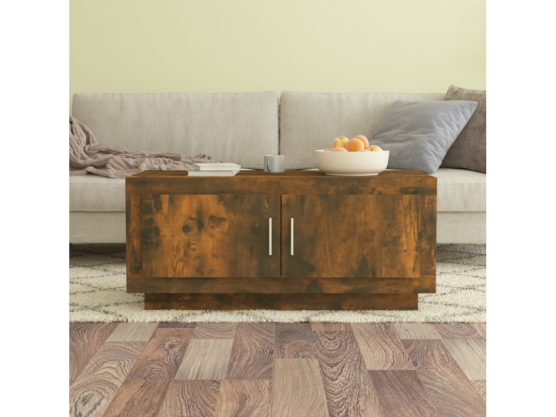 Vidaxl Mesa De Centro 102x50x45 Cm Derivados Madeira Carvalho Fumado