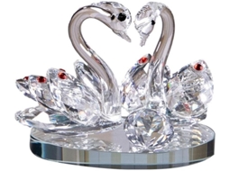 Decoração de cristal duplo para casa de cisne - Decoração de interiores - Para casamento, aniversário,
