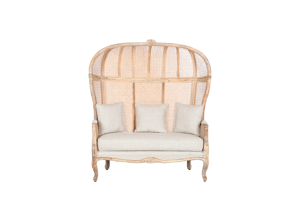Sofá em Madeira de Junco Natural, 125x58x155cm ALEXANDRA HOUSE LIVING