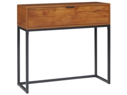 Mesa de Console Industrial com 1 Gaveta em Marrom e Preto Loja