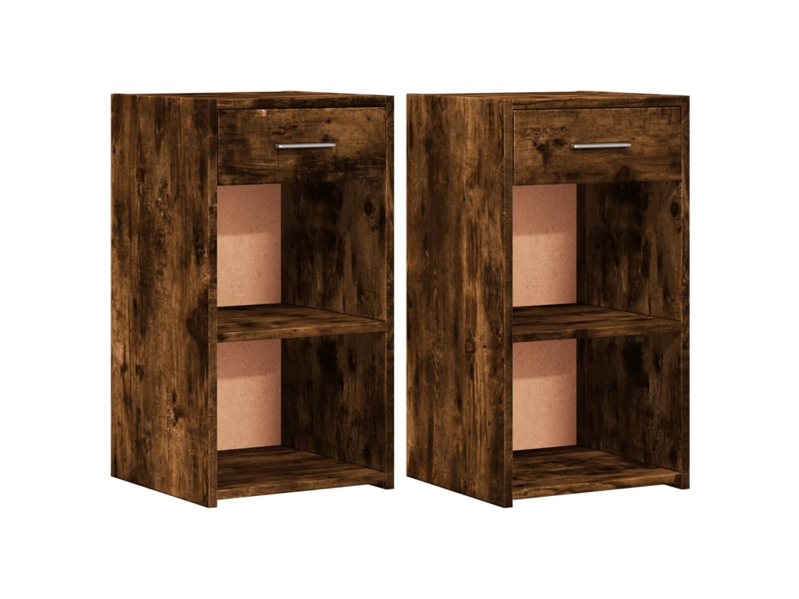 Bedside Cabinet, Bedside Cabinets Vidaxl Marrom Madeira Processada (n/a)