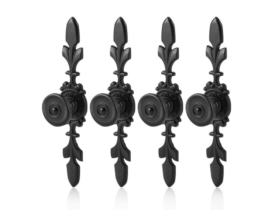2026 mango 4 Peças Manoplas de Porta Vintage Preto Alumínio Manopla de Armário para Furo Único