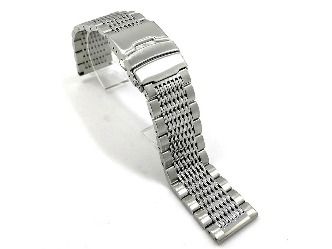 Pulseiras De Relógio Com Design De Lixa, Estilo Ergonômico Para Substituição De Relógio, 20 Mm, Prata, 1 Pacote Olysi Shop
