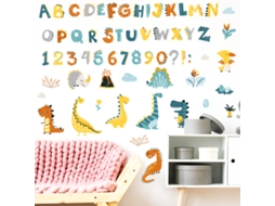 MEOIRUERY Adesivos Abc Alfabeto Adesivos De Parede Com Letras De Dinossauros Animais Letras Para Sala De Aula