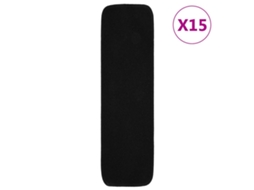 Vidaxl Tapetes Antiderrapantes Retang. P/ Escadas 15pcs 75x20 Cm Preto