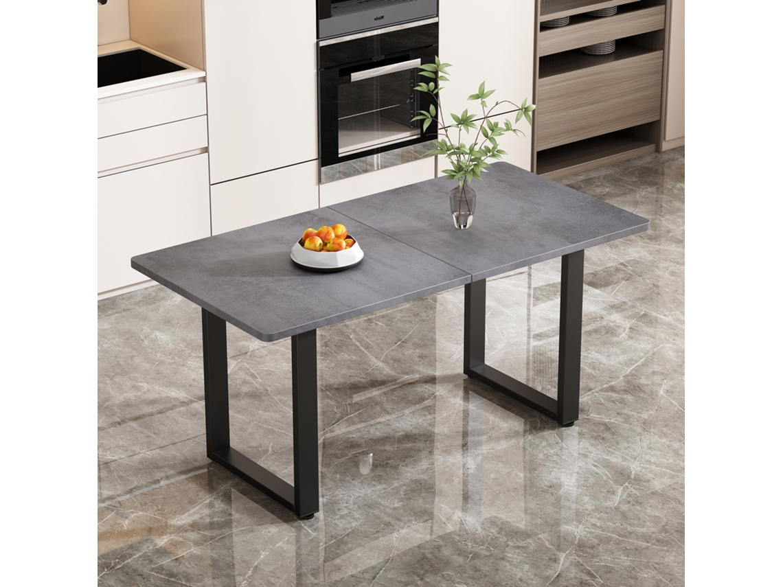Mesa Estilo Industrial Retangular, Mesa De Café Lazer, Simples Moderna De Ferro Cinza