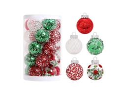 Laxiscreed Conjunto De 25 Bolas De Natal Pintadas Com Cola E Saquinho Verde Para Decorações Festivas