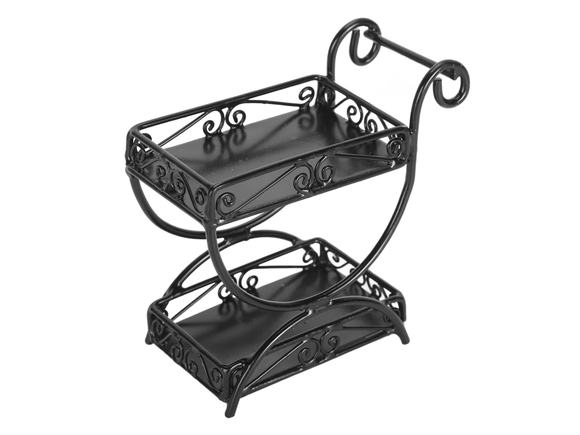 Primerox carrinho de Jardim Miniatura 1/12 Metal Detalhes Exquisitos Acessório Casinha de Bonecas Preto