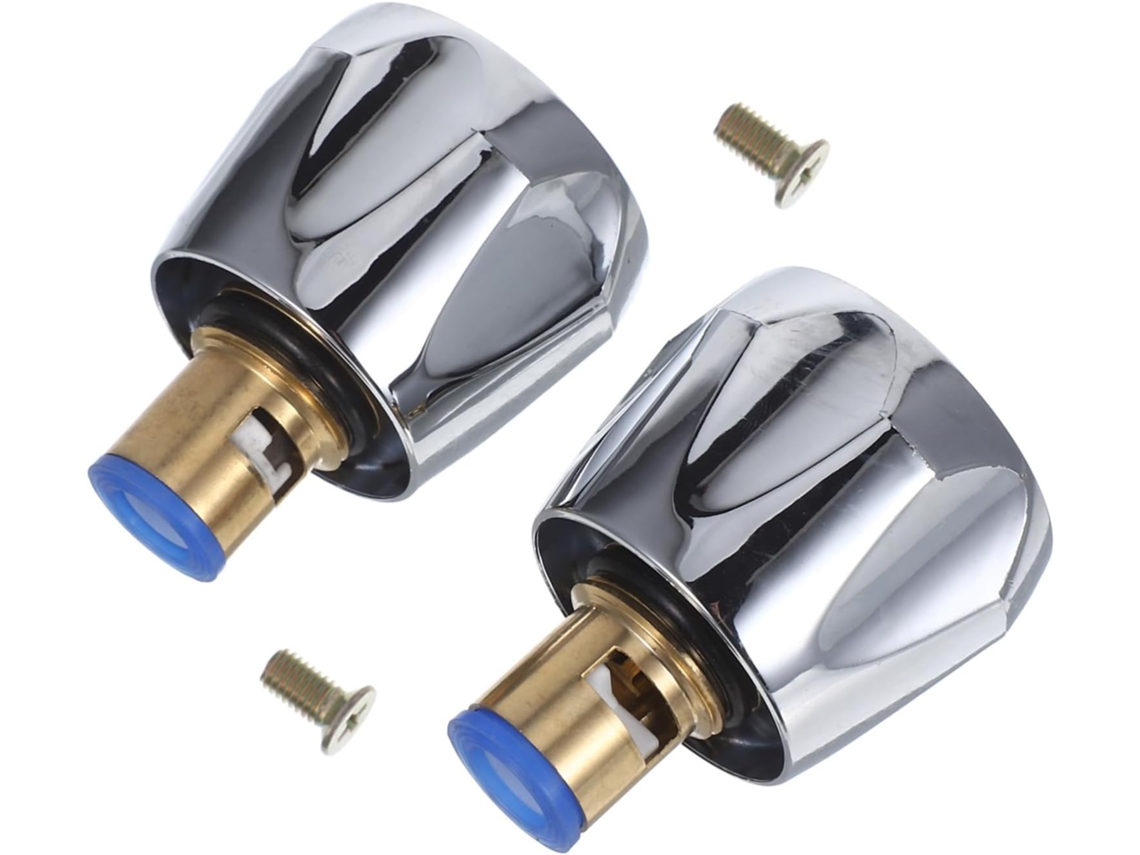 Conjunto Com 2 Puxadores De Latão Grosso Para Água Quente E Fria, Kit De Puxadores Eletrogalvanizado Gokoco