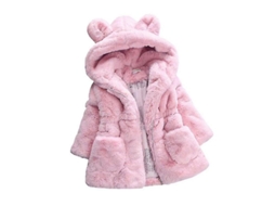 Abrigo de Inverno para Niñas com Capucha de Pelo Falso Fluffy Fasst